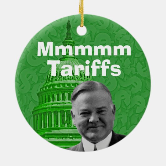 President Herbert Hoover Tariffs Keramisch Ornament (Achterkant)