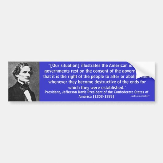 President Jefferson Davis Bumper 8 Bumpersticker (Voorkant)