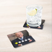 President Joe Biden Goedkeuringsbeoordeling Vierkante Kartonnen Onderzetter (Insitu)