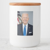 President Joe Biden White House Portret Voedselcontainer Etiket (Voorkant)