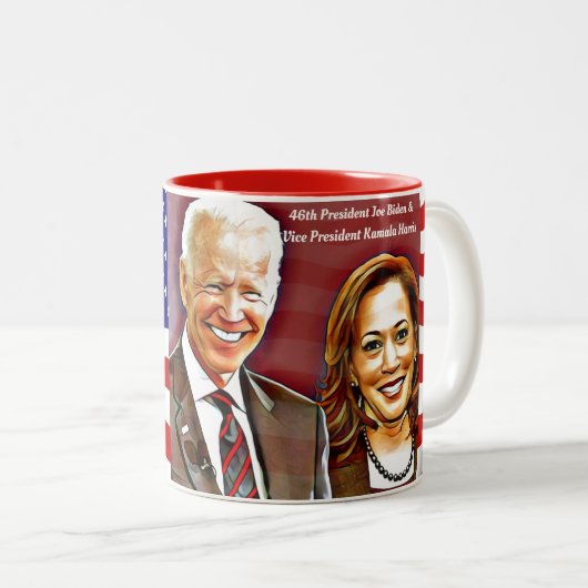 President JoeBident - Vice President Kamala Harris Tweekleurige Koffiemok (Voorkant rechts)