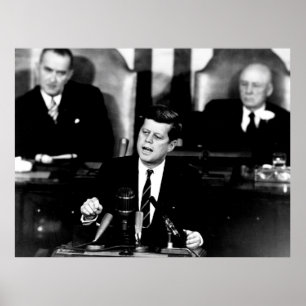 President John F. Kennedy Mannen op de Moon Speech Poster