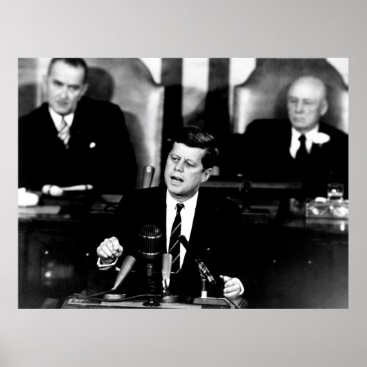 President John F. Kennedy Mannen op de Moon Speech Poster (Voorkant)