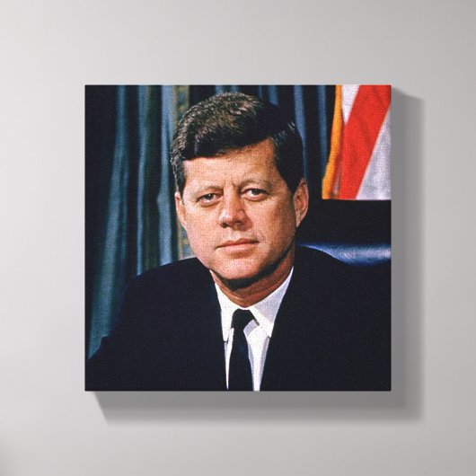 President John F Kennedy Portrait JFK 35th 8x8 Canvas Afdruk (Voorkant)