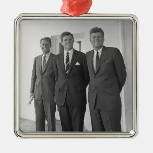President John Kennedy & Brothers Amerikaanse Came Metalen Ornament