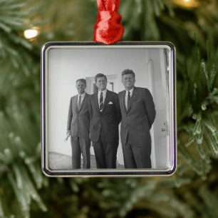 President John Kennedy & Brothers Amerikaanse Came Metalen Ornament