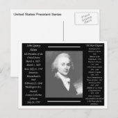 President John Quincy Adams Briefkaart (Voorkant / Achterkant)
