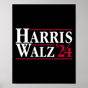President Kamala Harris Tim Walz VP Brat Cat Ladie Poster