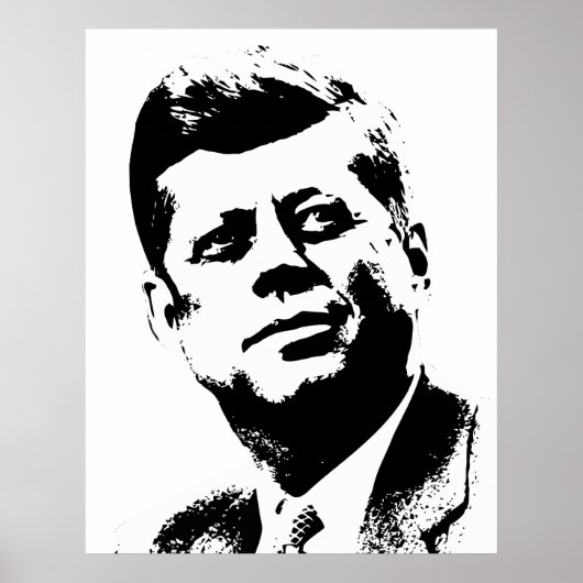 President Kennedy - Zwart-wit Poster (Voorkant)