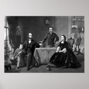 President Lincoln en zijn familie Poster