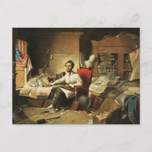President Lincoln schrijft over het uitroepen van  Briefkaart