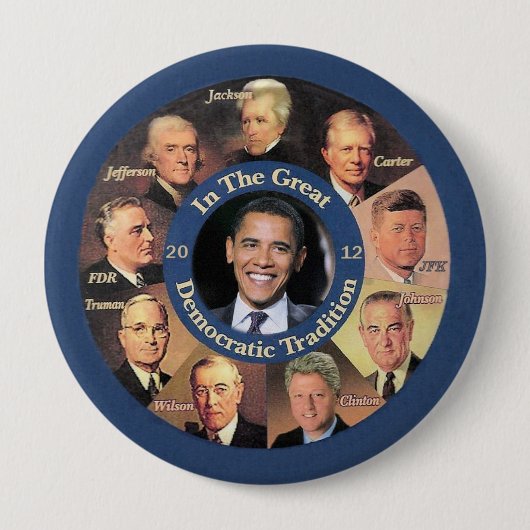 President Obama 2012 Ronde Button 4,0 Cm (Voorkant)