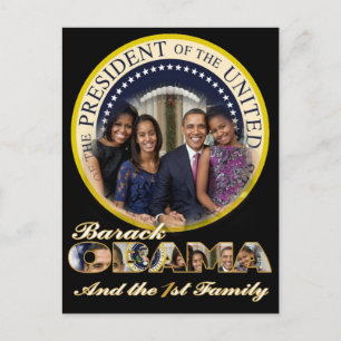 PRESIDENT OBAMA America's First Family Briefkaart