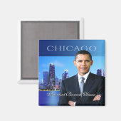 Président Obama Chicago Skyline Magnet (Recto/Verso)