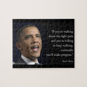 President Obama en het citaat "Maak vooruitgang" Legpuzzel