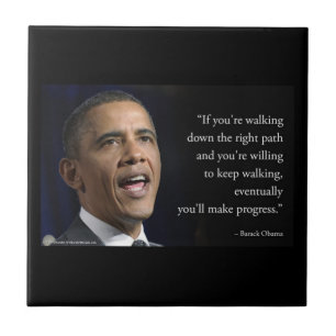 President Obama En "Maak Voortgang" Citaat Tegeltje