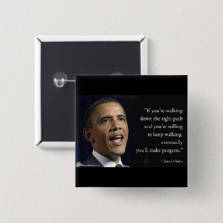 President Obama en "Maak vooruitgang" citaat Vierkante Button 5,1 Cm
