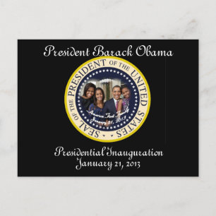 PRESIDENT OBAMA FAMILIE 2013 Inauguration Briefkaart