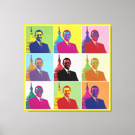 President Obama Funky Modern Pop Art Canvas Afdruk (Voorkant)
