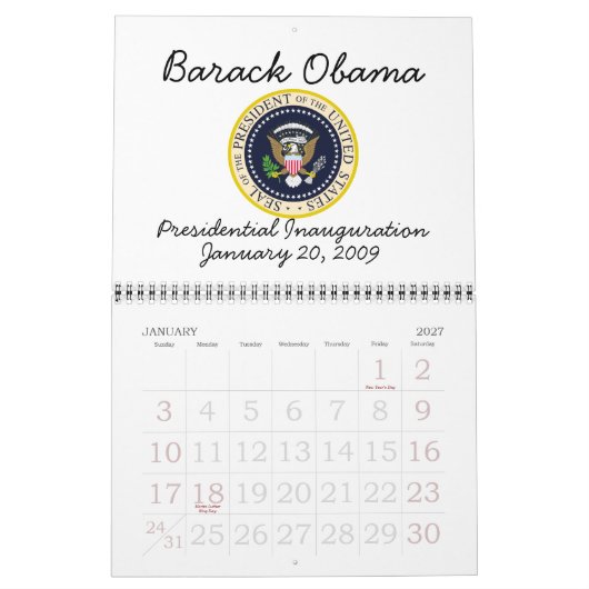 PRESIDENT OBAMA-herdenkingsdag Kalender (Jan 2027)