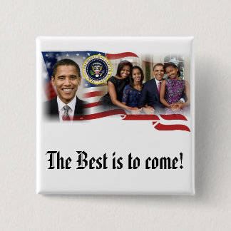 President Obama herverkiezing 2012 Vierkante Button 5,1 Cm