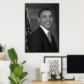 President Obama — in zwart-wit Poster (Thuiskantoor)