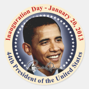 President Obama inauguratie dag Ronde Sticker