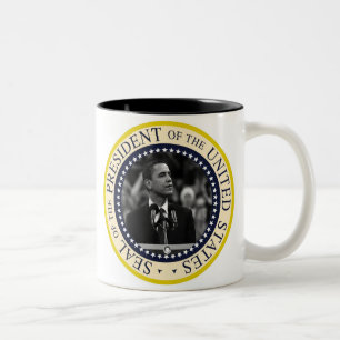 President Obama Inauguration Keepslag Tweekleurige Koffiemok