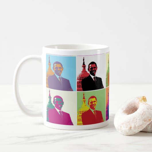 President Obama Pop Art Koffiemok (Met donut)