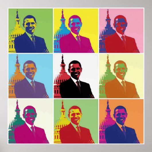 President Obama Pop Art Poster (Voorkant)