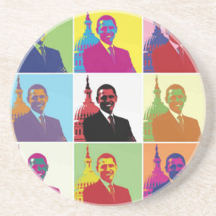 President Obama Pop Art Zandsteen Onderzetter