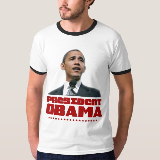 President Obama Red Ringer T-shirt (Voorkant)
