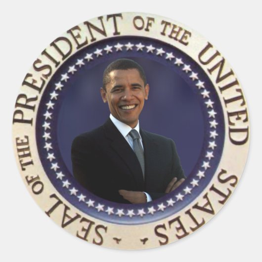 President Obama Ronde Sticker (Voorkant)