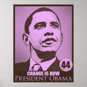 President Obama, verandering is nu roze Poster