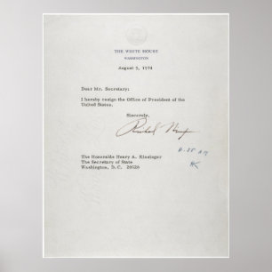 President Richard M. Nixon — Ontslagbrief Poster