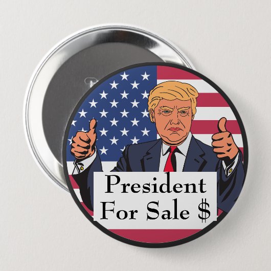President te koop Button (Voorkant /achterkant)