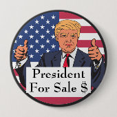 President te koop Button (Voorkant)