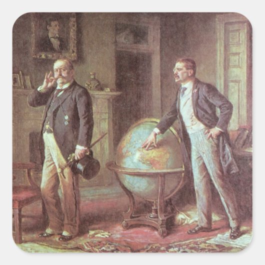 President Theodore Roosevelt Vierkante Sticker (Voorkant)