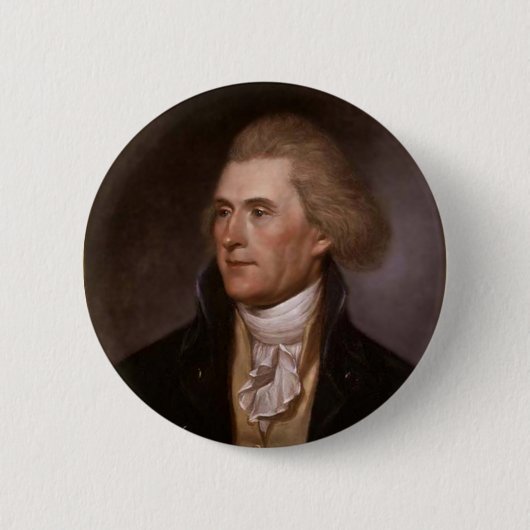 President Thomas Jefferson Ronde Button 5,7 Cm (Voorkant)