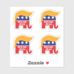 President Trump 2024 GOP Republikeins Olifantenhaa Sticker