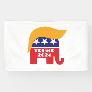President Trump 2024 Republikeinse Olifant Haar Lo Spandoek