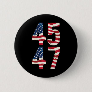 President Trump 2024 Vintage 45 47 VS verontrust Ronde Button 5,7 Cm