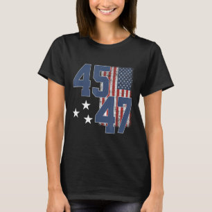 President Trump 45 47  Amerikaanse vlag T-shirt