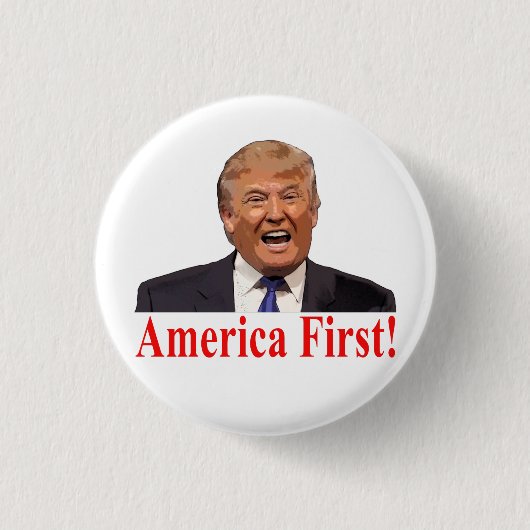 President Trump: Amerika eerst! Ronde Button 3,2 Cm (Voorkant)