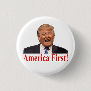 President Trump: Amerika First! Ronde Button 3,2 Cm