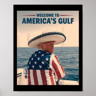 President Trump Amerika's Golf Mexico Sombrero Ame Poster