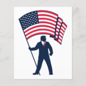President Trump Draagt de Vlag van de VS (Achterkant)