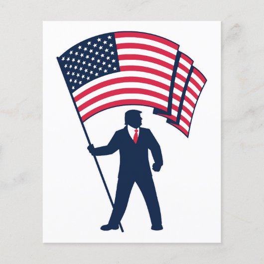 President Trump Draagt de Vlag van de VS (Voorkant)