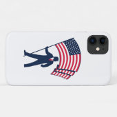 President Trump Draagt de Vlag van de VS Case-Mate iPhone Case (Achterkant (horizontaal))