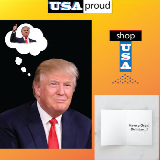 President Trump in Cloud Thinking Verjaardag Kaart